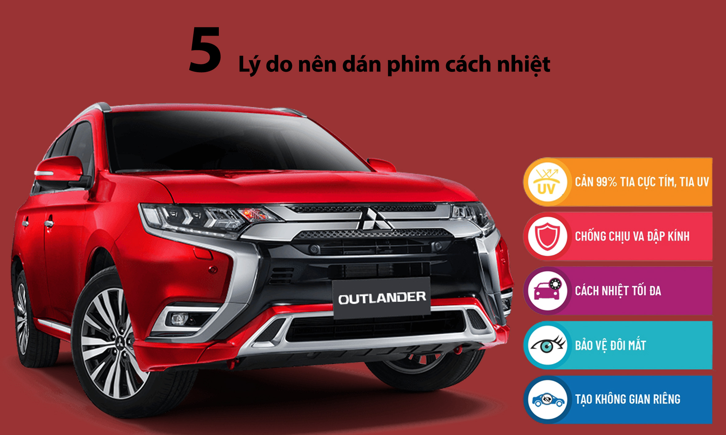 Lợi ích của việc dán phim cách nhiệt cho MITSUBISHI uotlander