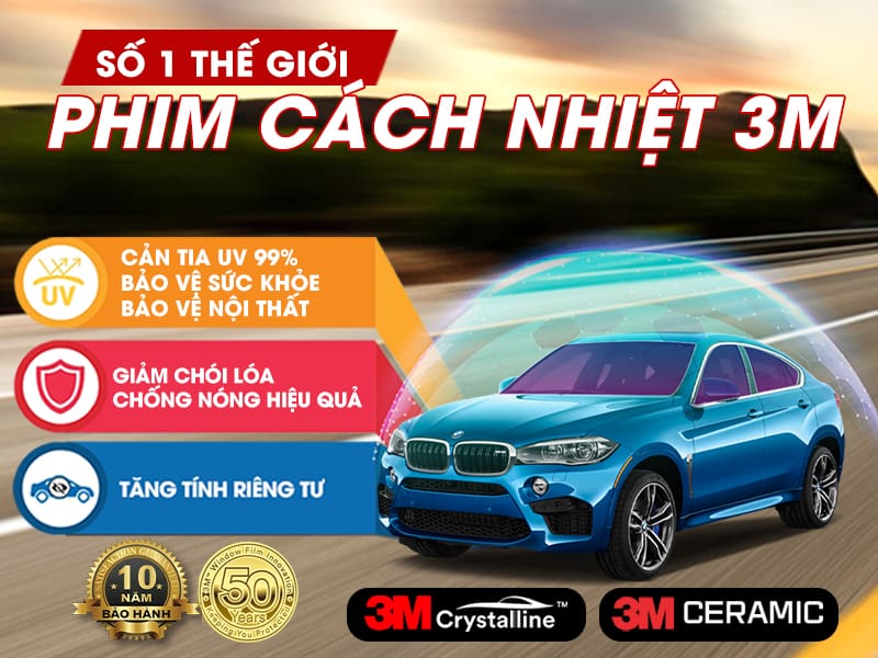 Dán phim cách nhiệt cho xe Hyundai Santafe với gói phim 3M